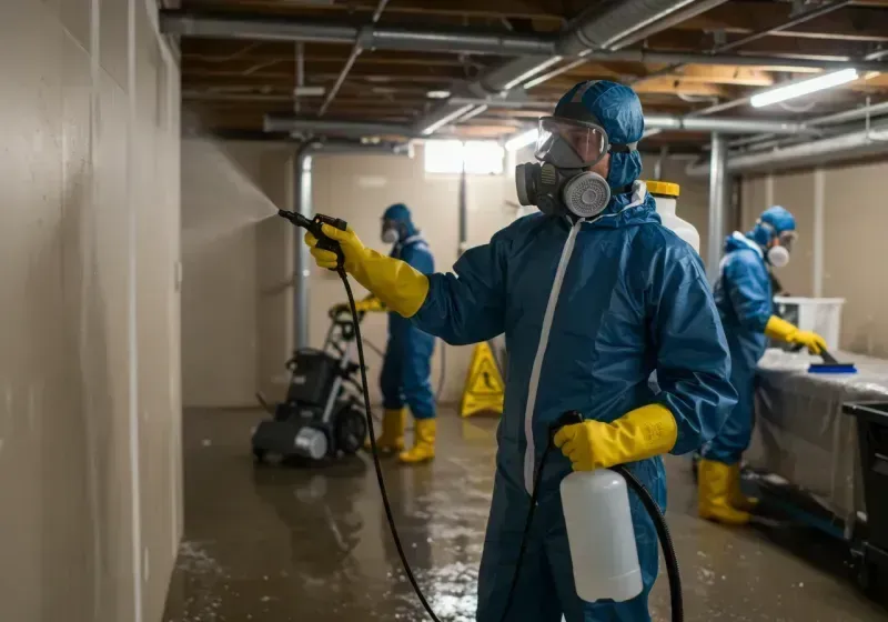 Basement Sanitization and Antimicrobial Treatment process in Asheboro, NC